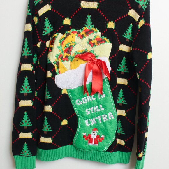 Ugly Christmas Sweater Mens Small Oversized Guac Is Still Extra - Picture 9 of 11